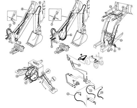 hydraulic case  backhoe parts diagram overview