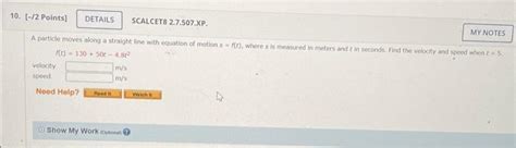 Solved A Particle Moves Along A Straight Line With Equation