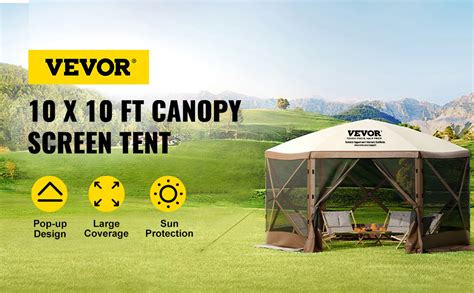 Amazon VEVOR 12x12ft Camping Gazebo Screen Tent 6 Sided Easy