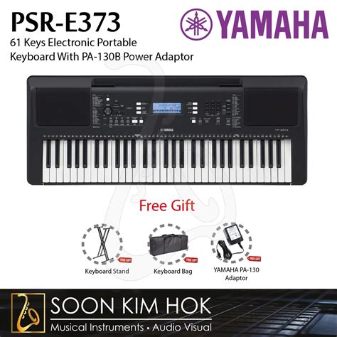 YAMAHA PSR E373 61 Keys Portable Keyboard With PA 130B Power Adaptor