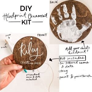 Handprint Ornament Gift DIY Kit Keepsake Ornament Kids Handprint Ornament Thoughtful Parents ...