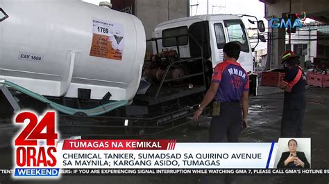 Chemical Tanker Sumadsad Sa Quirino Avenue Sa Maynila Kargang Asido