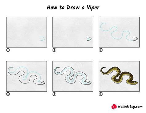 how to draw a viper