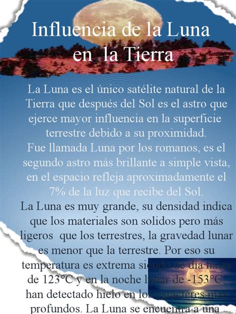 Influencia De La Luna En La Tierra Pdf Luna Tierra