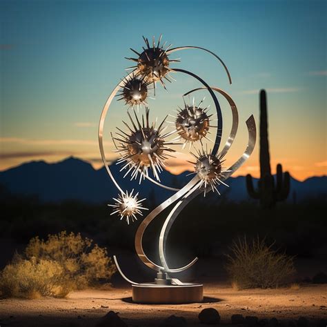 Premium Photo A Large Cactus With A Moon In The Background