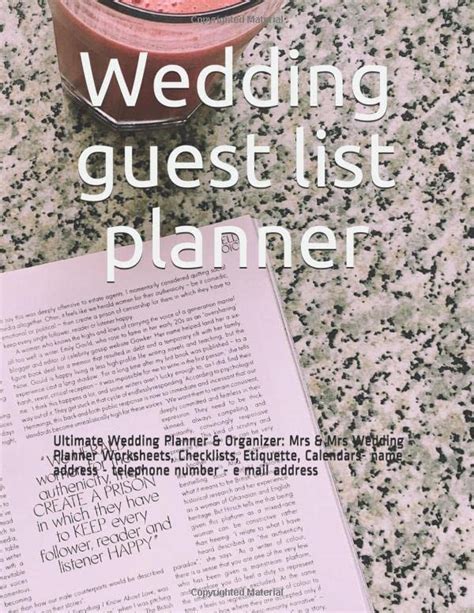 Wedding guest list planner: Ultimate Wedding Planner & Organizer: Mrs ...