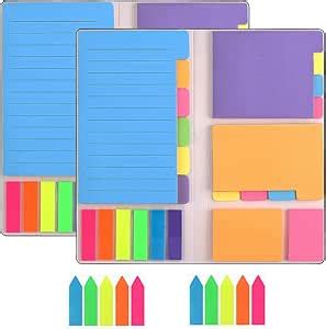 Lot de 2 ensemble de notes adhésives bloc notes autocollants Post It