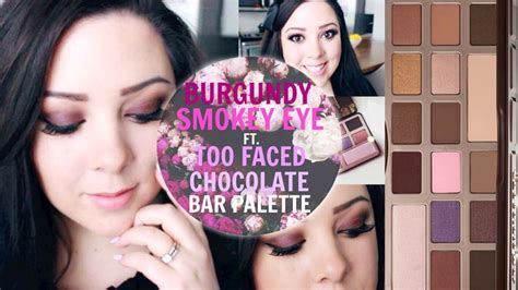 Burgundy Smokey Eye Tutorial Ft Too Faced Chocolate Bar Palette