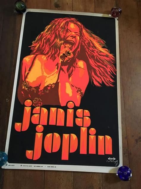 Janis Joplin Original Rare Vintage Silkscreened Blacklight Art