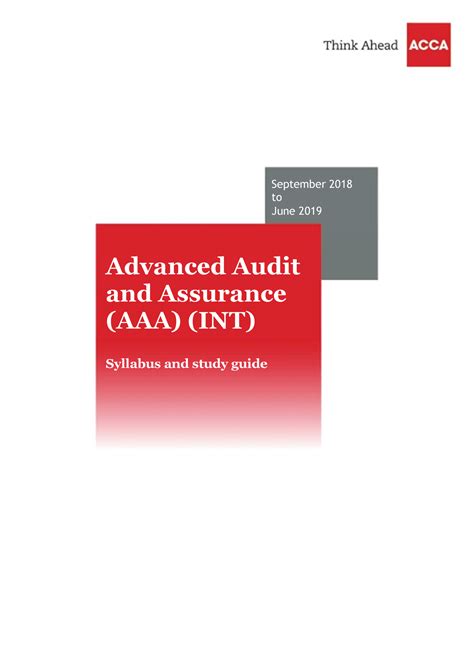 Aaa Int Sg Sept Jun Audit Advanced Audit And Assurance Aaa