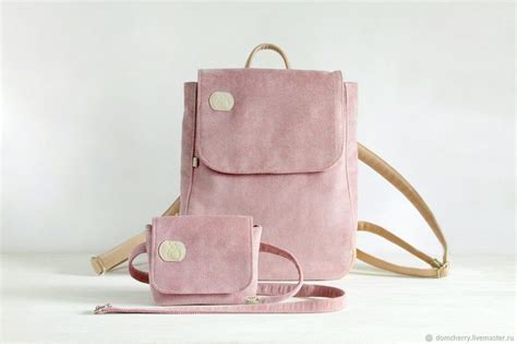 Стильный комплект рюкзак и поясная сумка. Пыльный розовый в интернет ...