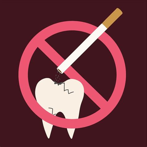 Premium Vector No Smoking Concept Flat Vector Illustration With Tooth