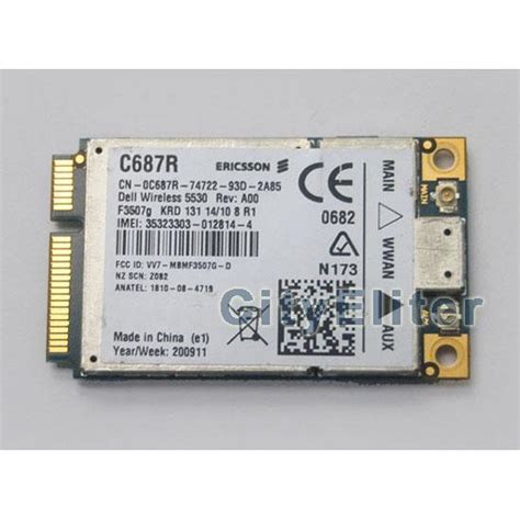 Dell Wireless 5530 HSPA 3G GPS Mini Card WWAN Ericsson F3507G C687R