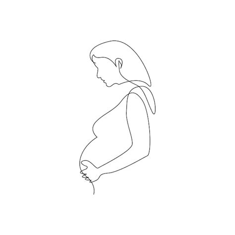 Premium Vector Vector In One Continuous Line Drawing Of Pregnant Woman Isolated On White