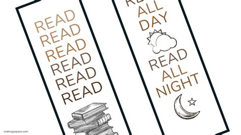 Free Pdf Read Printable Bookmarks Making A Space