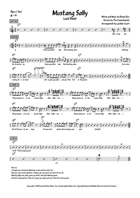 Mustang Sally By Bonny Rice Piano Digital Sheet Music Sheet Music Plus