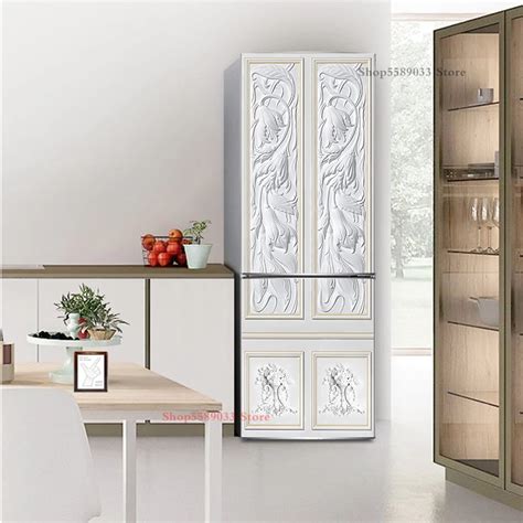 3D Vinyl Stickers On Fridge Art Naked Statue Self Adhesive Wallpaper Large Size Refrigerator