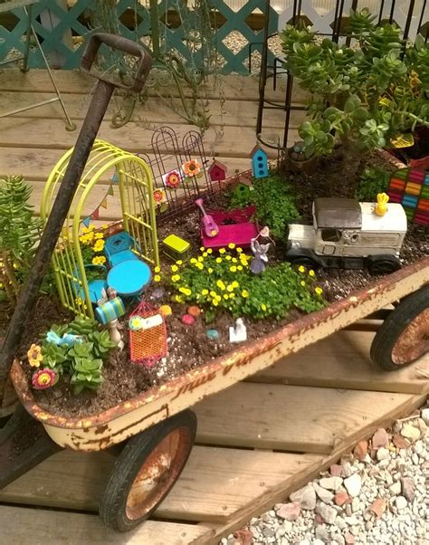 Fairy Garden In A Rusty Wagon By Tina Of Mygarden In Sullivan