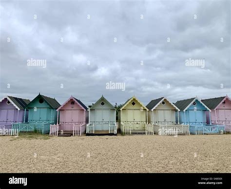 Pale Coloured Beach Huts Hi Res Stock Photography And Images Alamy