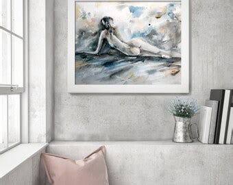 Minimalist Art Print Of Female Figure Watercolor Painting