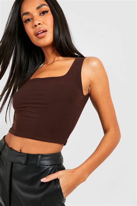 Scoop Neck Tops For Women Boohoo Uk