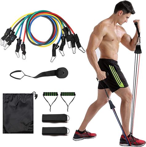 Bodylastics Resistance Bands Skin Friendly Exercise Bands 11pcs Workout Fitness Set With 5