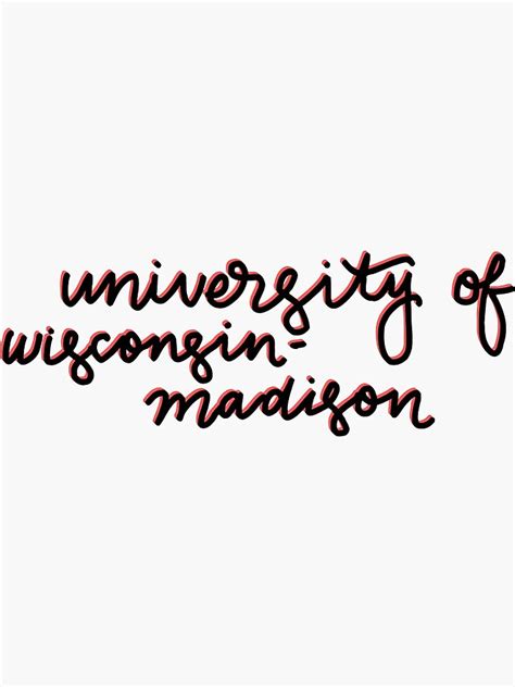 University Of Wisconsin Madison Cursive Sticker For Sale By