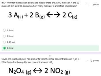 Equilibrium Practice On Google Forms By Schrim S Chem Tpt