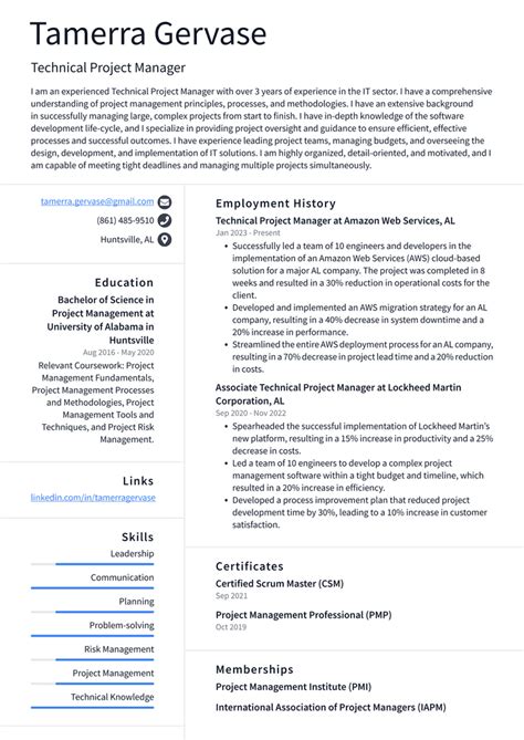 Project Manager Resume Examples 2024 Examples Nani Elfrieda