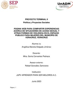 Guia De Docente Proyecto Terminal Proyecto Terminal I Introducci N