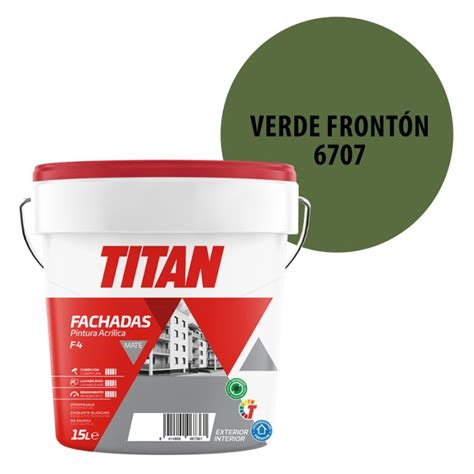 Pintura Plastica Titan Fachadas F4 Verde Fronton 6707 A4 Soutelana