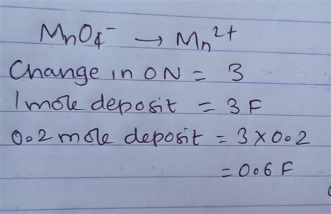 The Quantity Of Electricity In Faraday Required To Completely Reduce