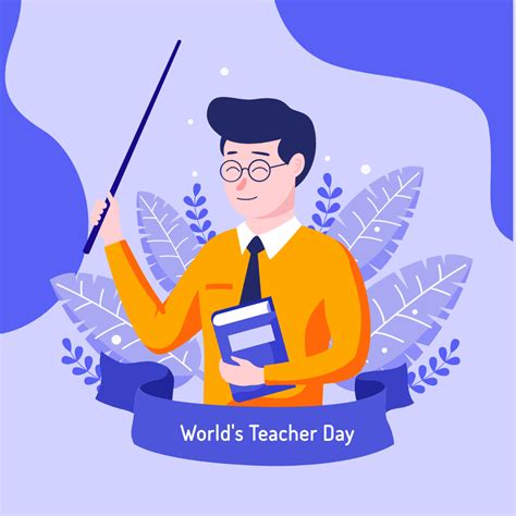 Free World Teachers Day Cartoon Vector Template Edit Online