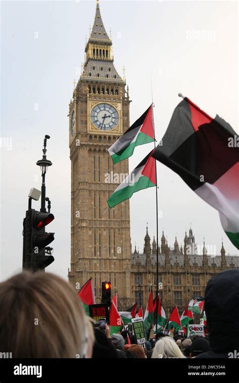 London Großbritannien 13 Januar 2024 erster März für Gaza in