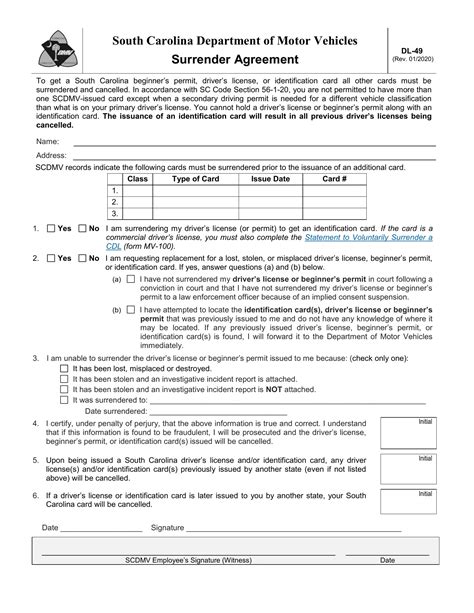 Scdmv Form Dl49 Fill Out Printable PDF Forms Online