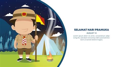 Selamat Hari Pramuka Ou Happy Indonesian Boy Scout Day Background Avec