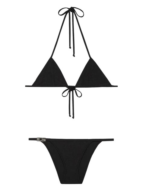 Gucci Triangle Cup Bikini Set In Black ModeSens