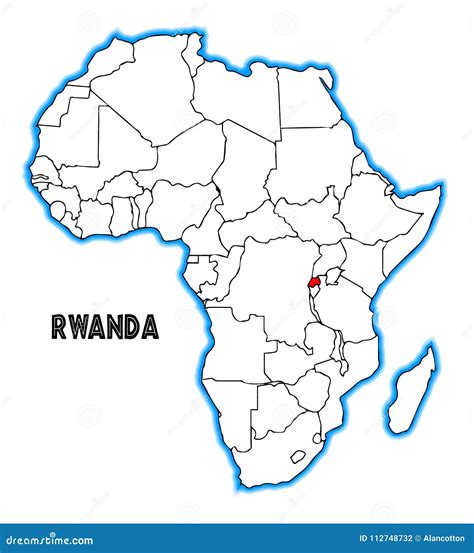 Mapa de Rwanda África ilustración del vector Ilustración de aislado