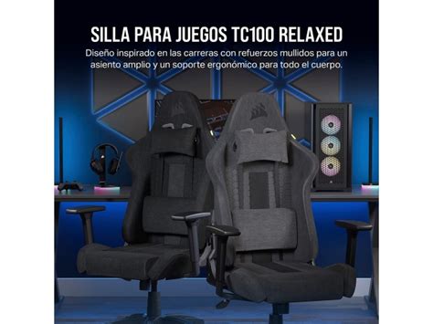 Silla Gamer Corsair TC100 Relaxed Fabric Tela Comoda Y Duradera 120Kg