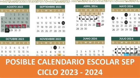 Posible Calendario Escolar Sep Ciclo 2023 2024 Youtube