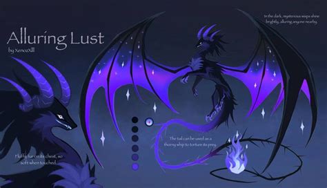 Two Purple And Black Dragon Like Creatures In The Night Sky With Text