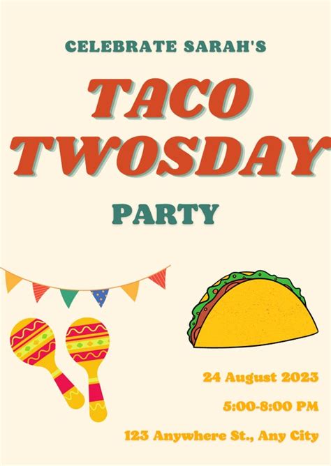 Taco Tuesday Invitation - Etsy