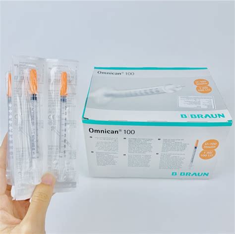 Bơm Kim Tiêm Tiểu Đường Insulin B Braun Omnican Đầu Cam