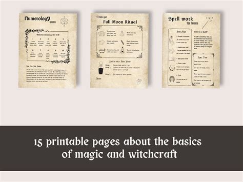 Witchcraft Basic Bundle Grimoire Pages Magic Starter Kit Grimoire