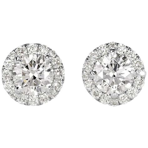 Mark Broumand 208 Carat Round Brilliant Cut Diamond Floral Halo Stud