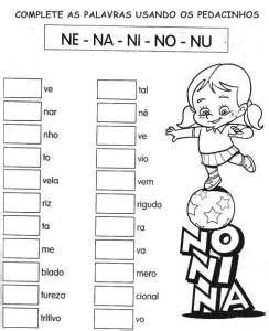 Palavras Com Na Ne Ni No - 20 Atividades com NA, NE, NI, NO, NU para Imprimir - Online Cursos ...