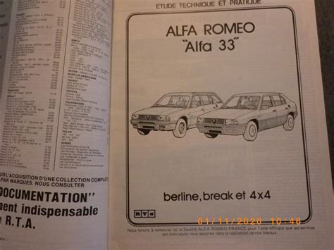 Revue technique ALFA ROMEO 33 berline 4x4 à vendre