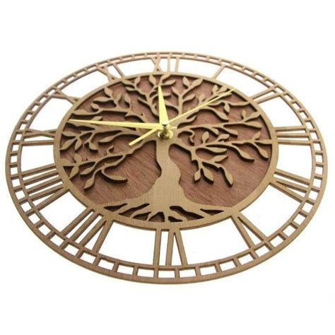 Horloge bois Arbre de vie Décoration bois fr