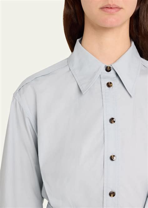 Proenza Schouler Viola Button Down Poplin Belted Mini Dress Bergdorf