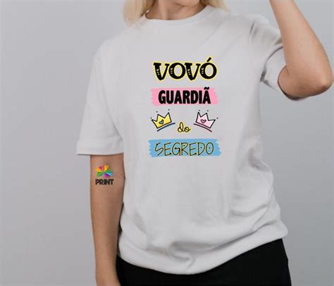 Camiseta Adulto Vov Guardi Do Segredo Est Rosa Azul Ch Revela O